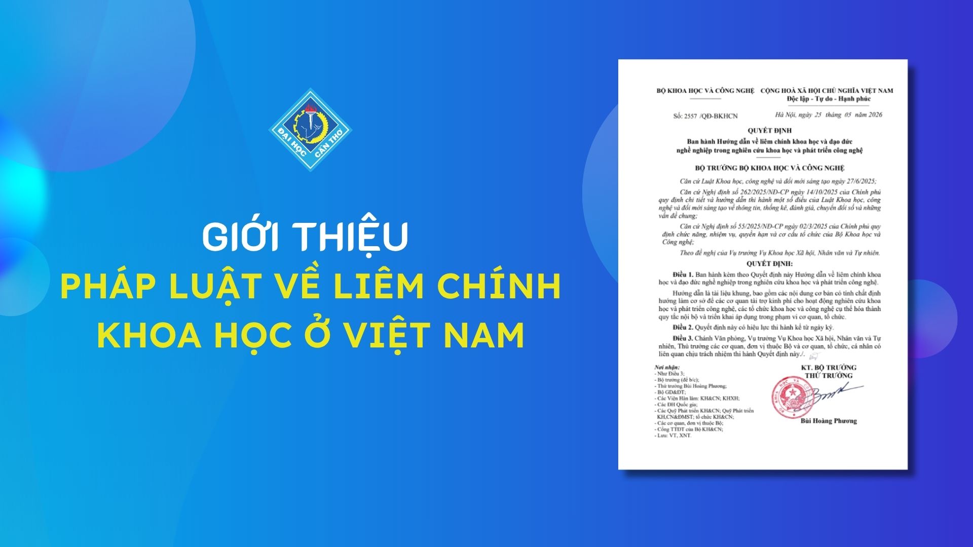 Giới thiệu Pháp luật về liêm chính khoa học ở…